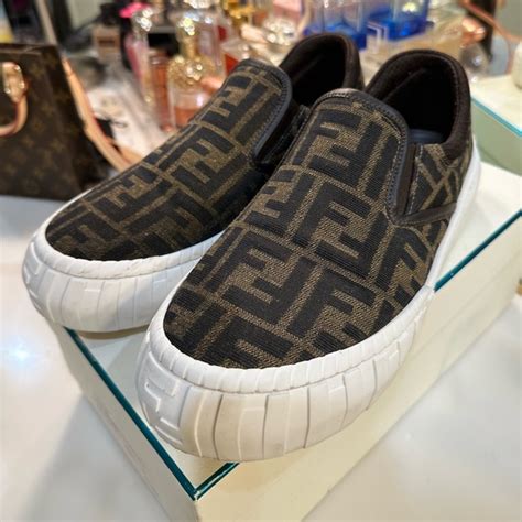 fendi slip on sneakers men's|Fendi denim sneakers.